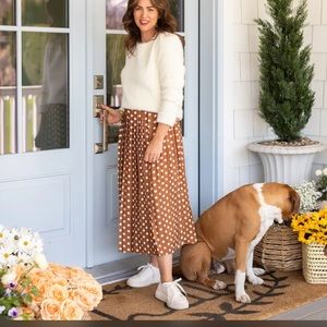 joe fresh jillian harris polka dot skirt L & XL